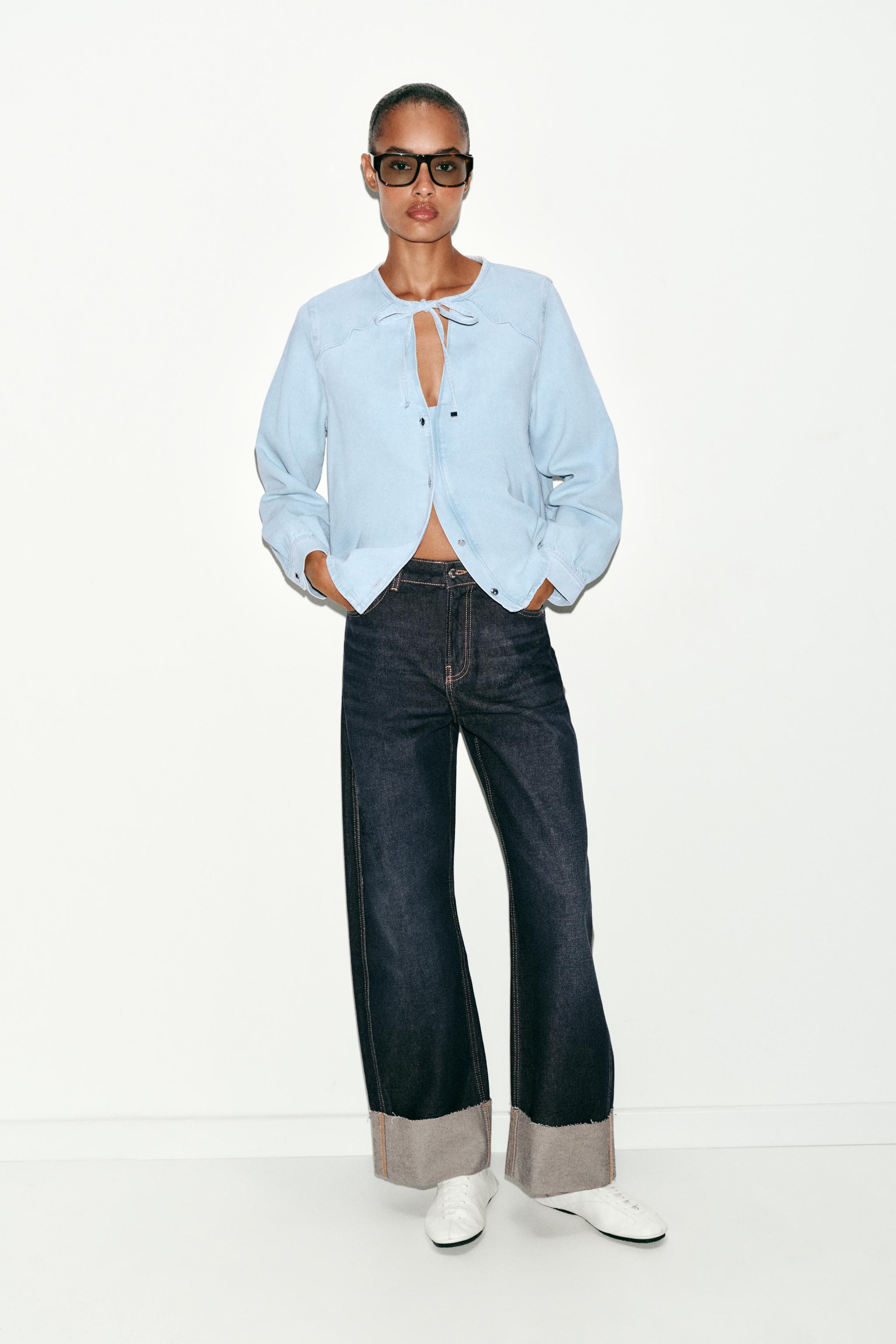 CHEMISE Z1975 EN DENIM AVEC NŒUD